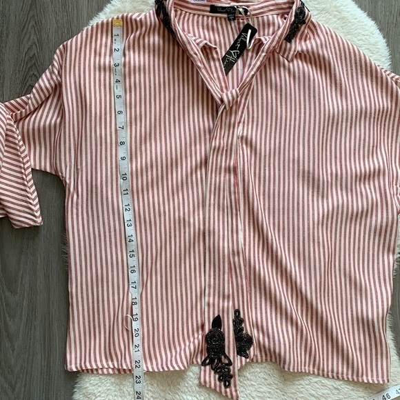 Velvet Heart  Retro 80s Ebroidered Neck Tie Button Down Shirt Size Large NWT - Picture 15 of 16